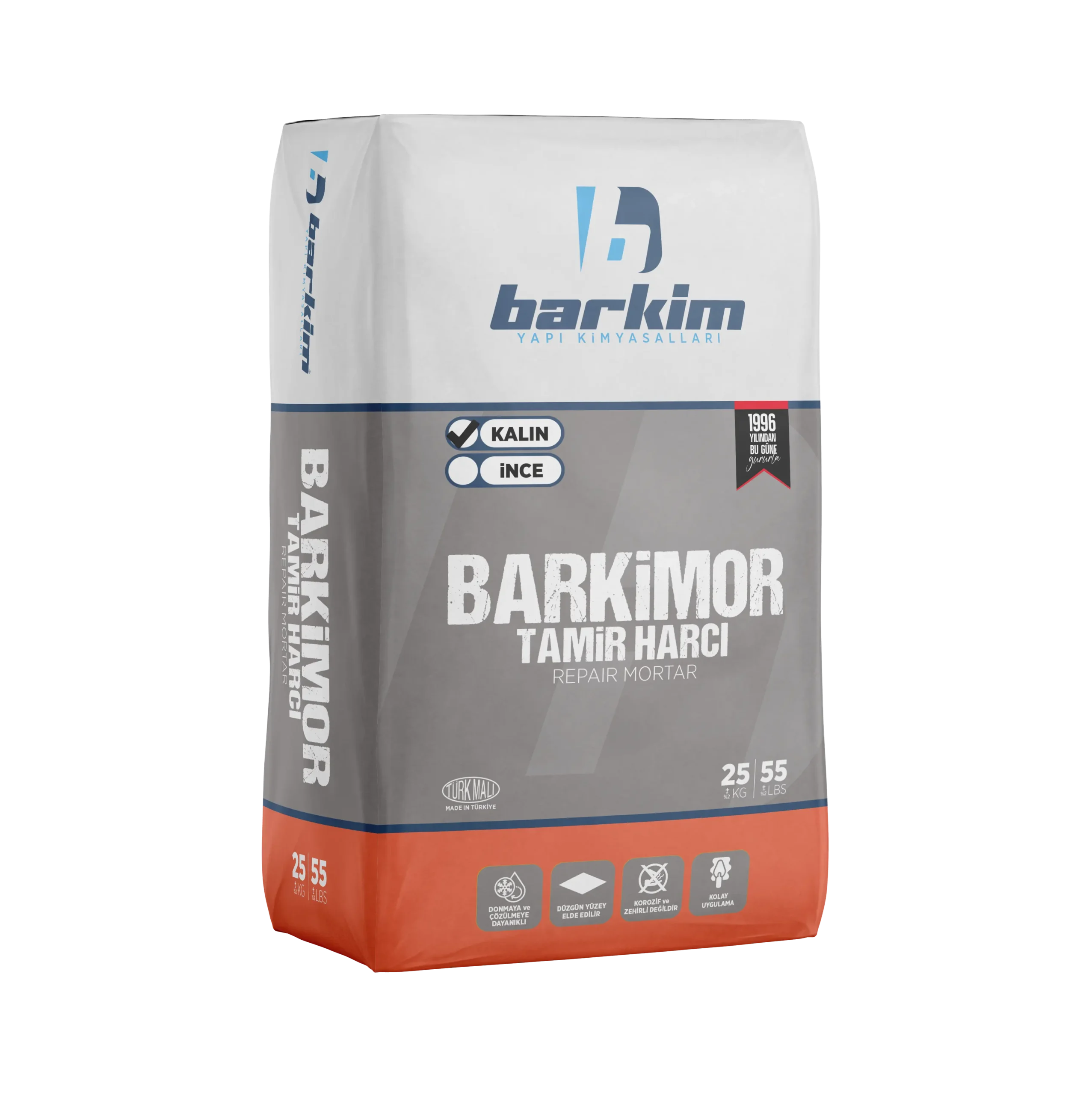 Barkimor Kalın Tamir Harcı, sahip olduğu yüksek performanslı yapıştırıcı özelliği ile yüzeylerde uzun ömürlü ve dayanıklı bir tamirat sağlar.