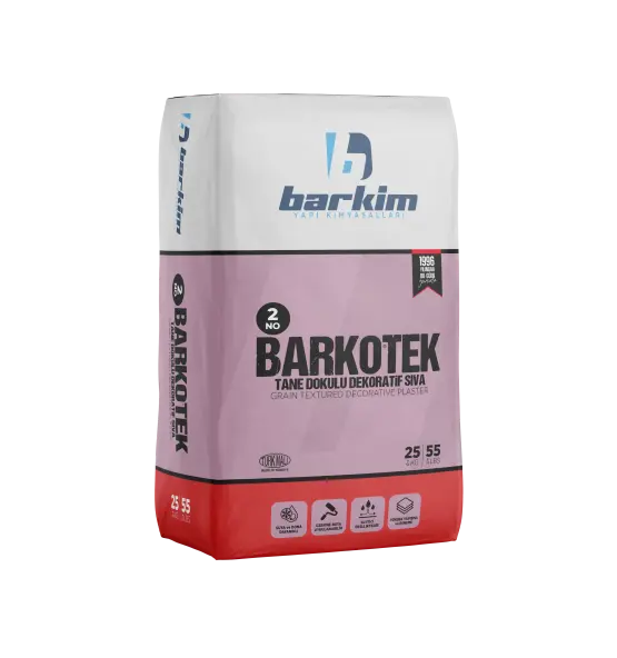 Barkotek Tane Dokulu Dekoratif Sıva No 2 1 Barkotek Tane Dokulu Dekoratif Sıva No 2, yüksek yapışma gücü ile öne çıkar.