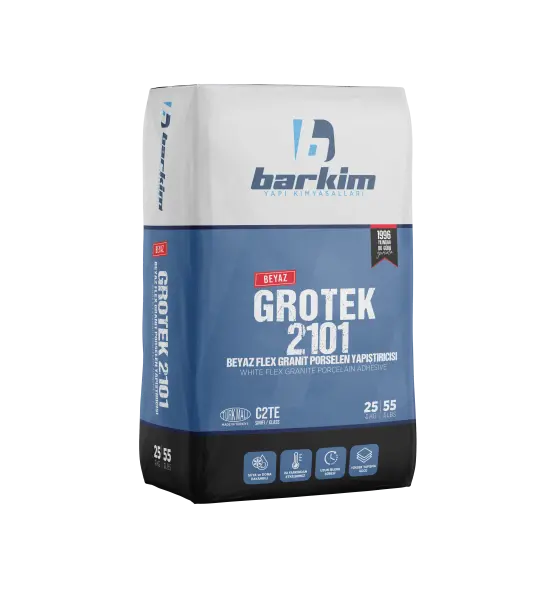 Grotek 2101 Beyaz Flex Granit Seramik Yapıştırıcısı 1 Granit, granit seramik ve büyük ebatlı taşların yapıştırılması, uzun süreli dayanıklılık gerektiren bir iştir.