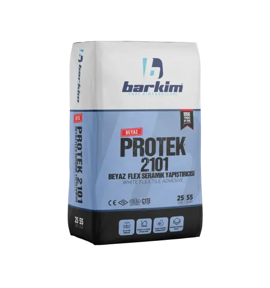 Protek 2101 Beyaz Flex, seramik, fayans ve benzeri kaplama malzemelerini yüzeye güvenli bir şekilde yapıştırmak için geliştirilmiş bir üründür.